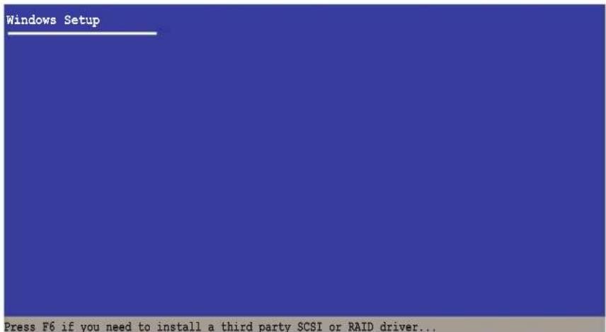 Windows Setup Press F6 if you need to install a third party SCSI or RAID driver...