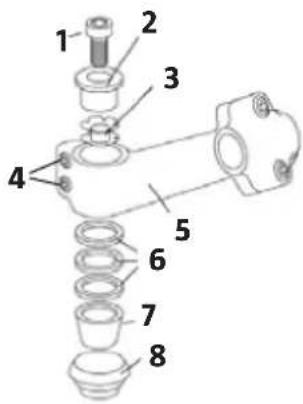 Technical diagram of a mechanical assembly with numbered components for identification