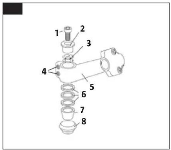 Technical diagram of a mechanical assembly with numbered components for identification