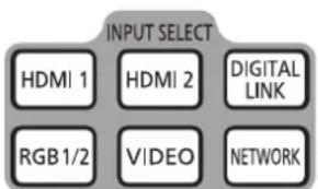 INPUT SELECT HDMI 1 HDMI 2 DIGITAL LINK RGB 1/2 VIDEO NETWORK