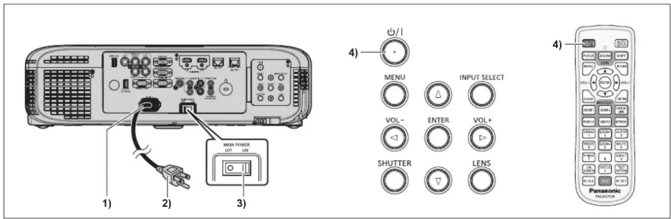 1) 2) 3) 4) MENU INPUT SELECT VOL- ENTER VOL+ SHUTTER LENS Panasonic PRODUCER