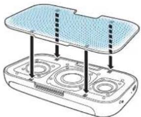 DENON Envaya DSB-200WT - Replacing the grill cloth - 5