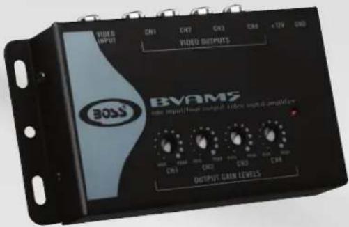 VIDEO OUTPUT CN1 CN2 CN3 CN4 +12V CN5 VIDEO OUTPUTS BOSS BVAMS low input/loss output video input amplifier CN1 CN2 CN3 CN4 OUTPUT GAIN LEVELS