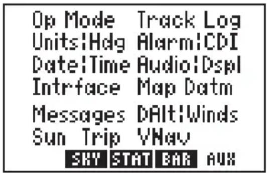 GARMIN GPS 95AVD - AUXILIARY MENU - 1