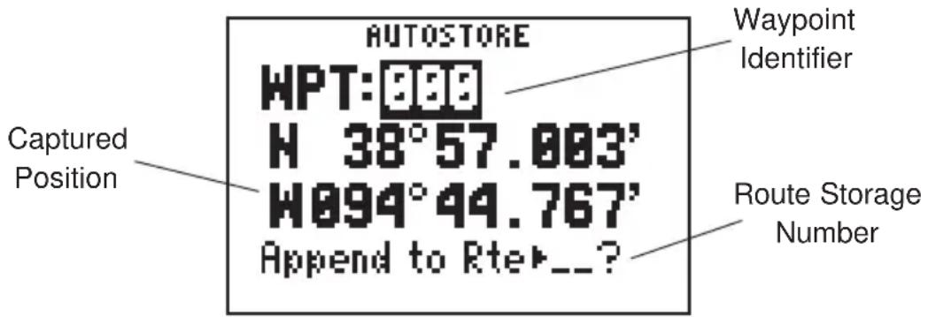 GARMIN GPS 95AVD - CREATING WAYPOINTS WITH AUTOSTORE™ - 1