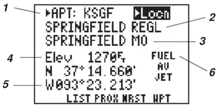 GARMIN GPS 95AVD - Airport Location Information - 1