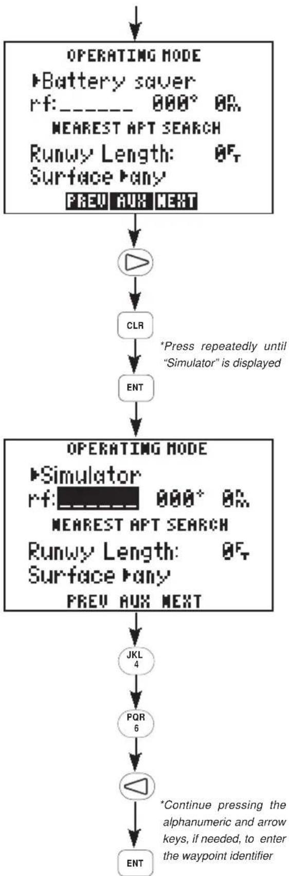 GARMIN GPS 95AVD - Setting the simulator mode and initial position... - 2