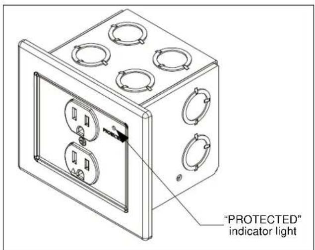 "PROTECTED" indicator light