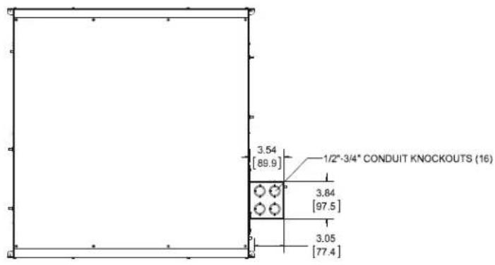 3.54 [89.9] 1/2"-3/4" CONDUIT KNOCKOUTS (16) 3.84 [97.5] 3.05 [77.4]