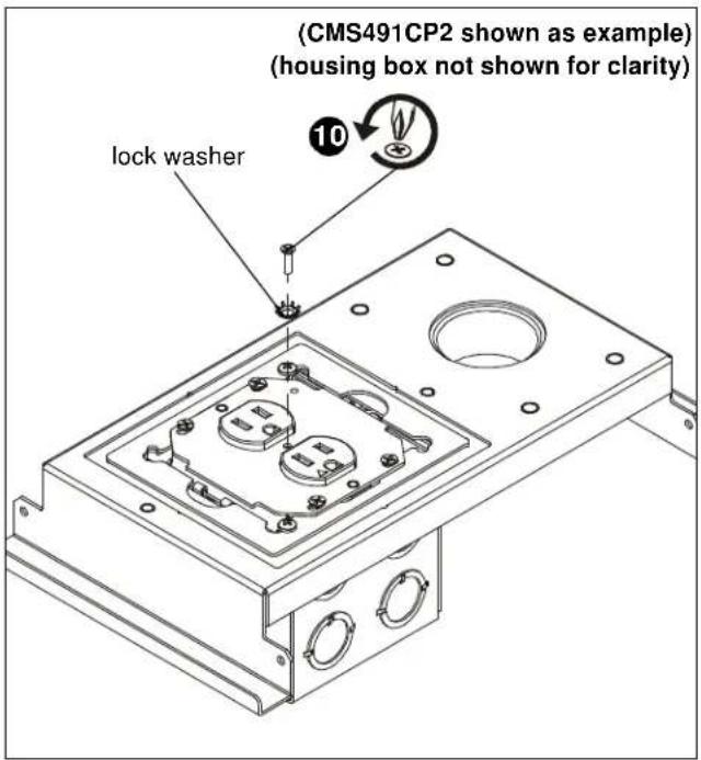 (CMS491CP2 shown as example) (housing box not shown for clarity) lock washer 10