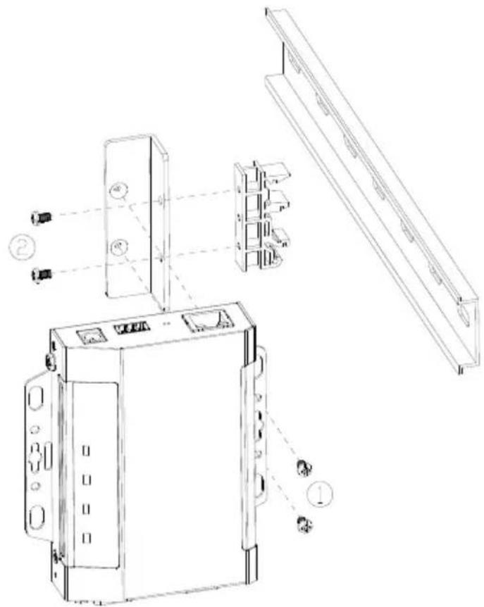 Technical diagram of an electronic device with labeled components and exploded view