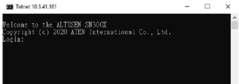 Welcome to the ALTUSEN SN300X Copyright (c) 2020 ATEN International Co., Ltd. Login: