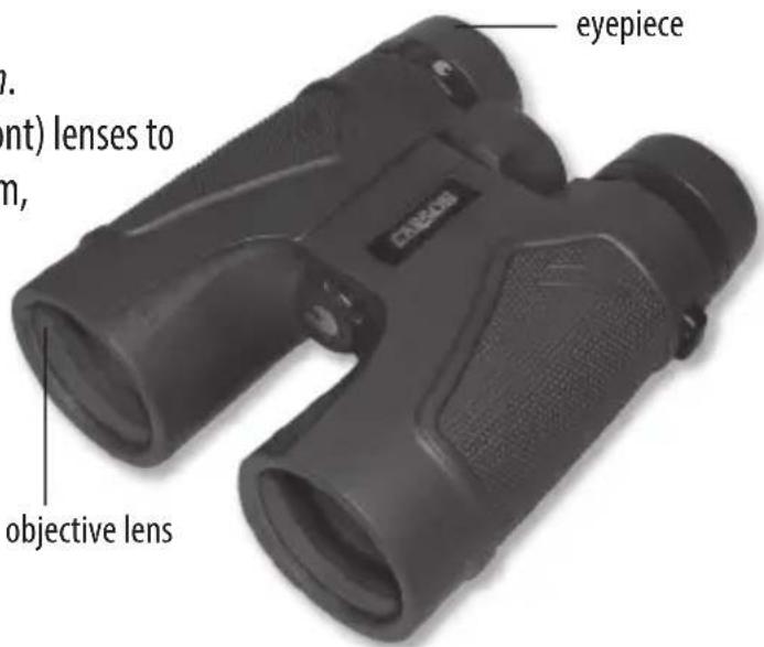 eyepiece (ont) lenses to m, objective lens