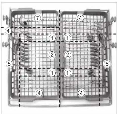 Technical diagram of a grid-based electrical or mechanical component with numbered components and wiring connections