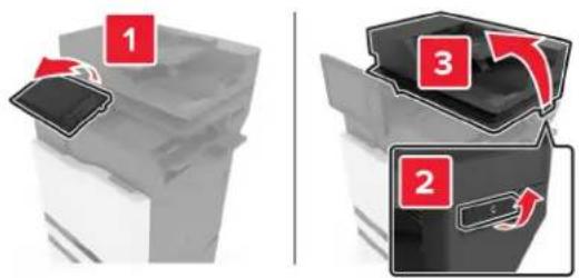 LEXMARK XC8155 - Bytte ut stiftekassettholderen i ferdiggjøreren for stifting - 1