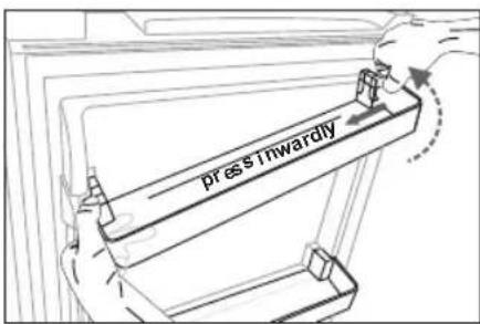 Fridgemaster MC55274AF/SA - Remove and install the door shelf - 1