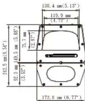 130.4 mm(5.13") 119.9 mm (4.72) 242.5 mm(9.54") 149.5 mm (5.88") 75.7 mm (2.97") 92.0 mm (3.62") 172.0 mm (6.77)
