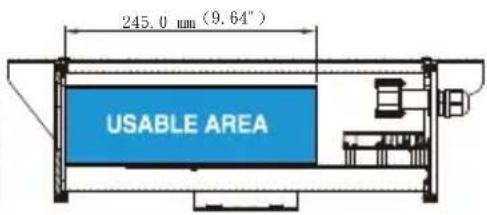 245.0 mm (9.64") USABLE AREA