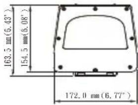 163.5 mm(6.43°) 154.5 mm(6.08°) 172.0 mm(6.77°)