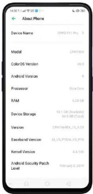 Realme V23 - 6.1.ColorOS 6 Device Name - 1
