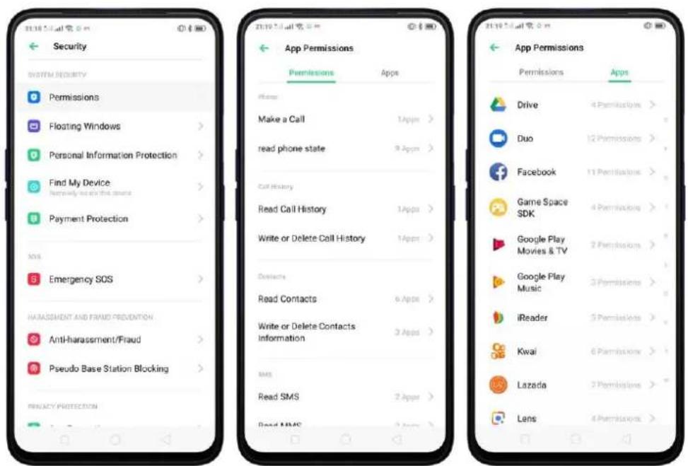 Realme V23 - App permissions - 1