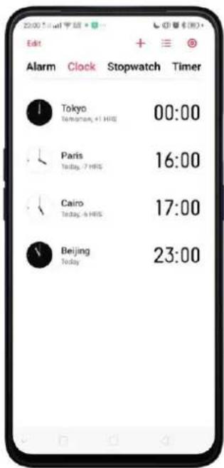 Realme V23 - Add and view clocks for locations around the world - 1