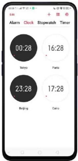 Realme V23 - Add and view clocks for locations around the world - 8