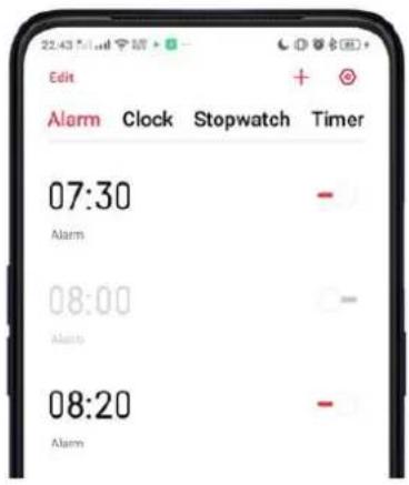 Realme V23 - Manage alarm settings. - 2