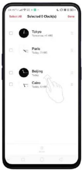 Realme V23 - Add and view clocks for locations around the world - 6