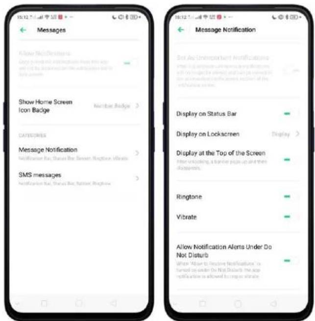 Realme V23 - Customize Message Settings - 2