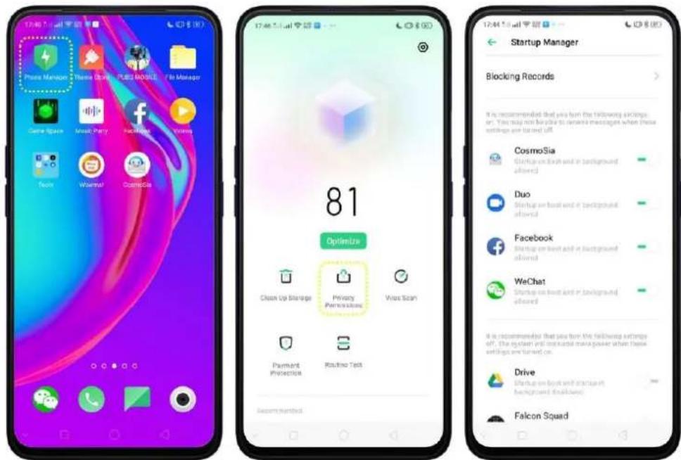 Realme V23 - 6.9.Set up Startup Manager - 1