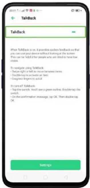Realme V23 - When TalkBack is on: - 2