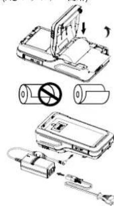 Technical diagram showing battery installation steps with labeled components and directional arrows