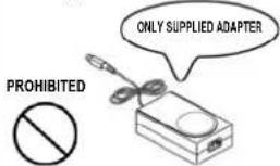 PROHIBITED ONLY SUPPLIED ADAPTER