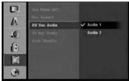 DV Rec Audio Audio 1 TV Rec Audio Audio 2