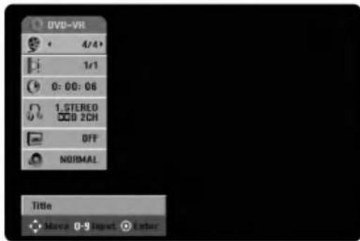 DVD-VR 4/4* 1/1 0: 00: 06 1.STEREO 2CH OFF NORMAL Title Mava 0-9 Input Enter