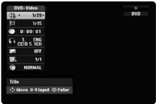 DVD-Video 1/29 1/15 0: 00: 01 1. ENG OCD 5.1CH OFF 1/1 NORMAL Title Move 0-9 Input Enter