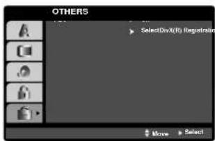 OTHERS Select DivX(R) Registration Move Select