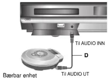 Bærbar enhet Til AUDIO INN D Til AUDIO UT