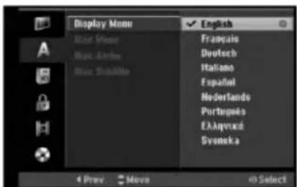 Display Menu Blue Mirror Blue Active Blue Shubikko English Francais Deutsch Italiano Español Nederlando Portugues EÀlquexé Svonska 4 Prev Move Select