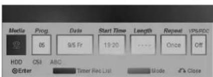 LG RH4810PVL - Trykk TIMER REC. - 1