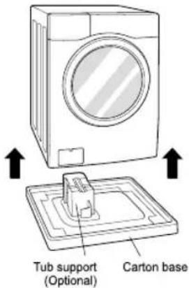 LG W5J6AM0WW - Lift the appliance off the foam base. - 1