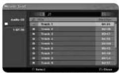 LG DVR9511C - Music List menu options - 1