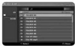 LG DVR9511C - Music List menu options - 2