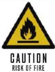 CAUTION RISK OF FIRE
