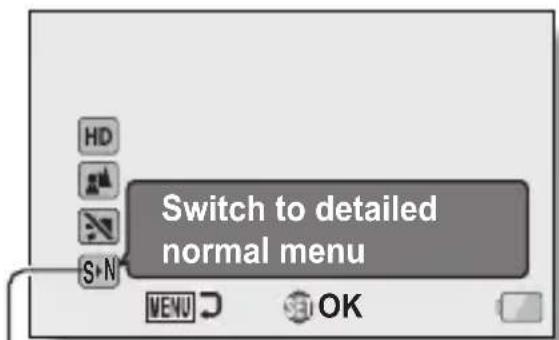 Switch to detailed normal menu