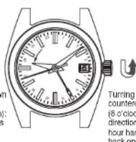 m : 3 Turning t counterc (6 o'clock direction hour hand back on)