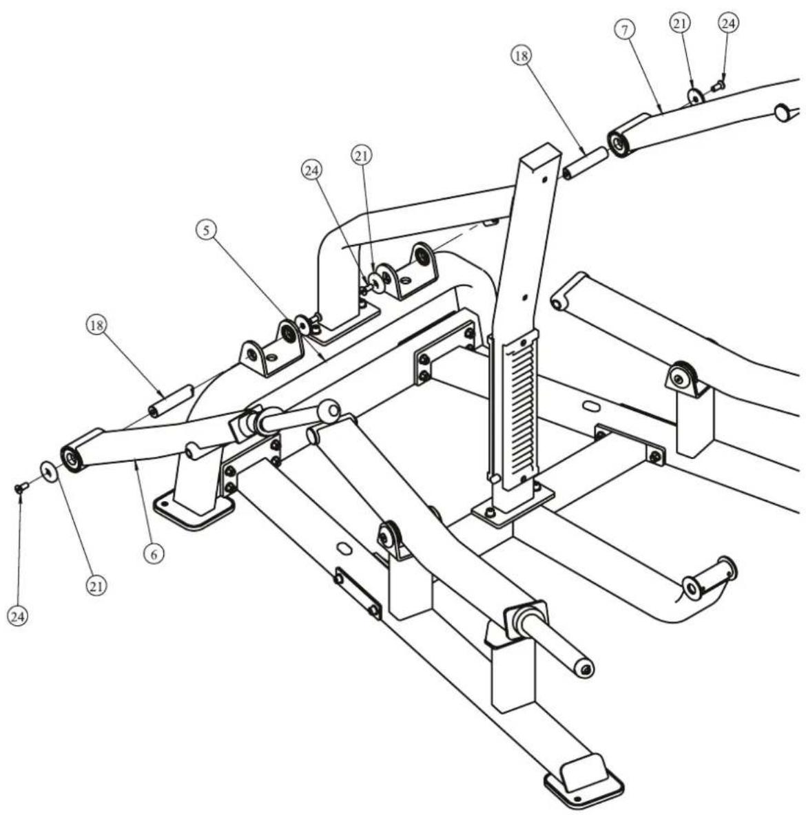 Technical diagram of a mechanical assembly with numbered components for identification
