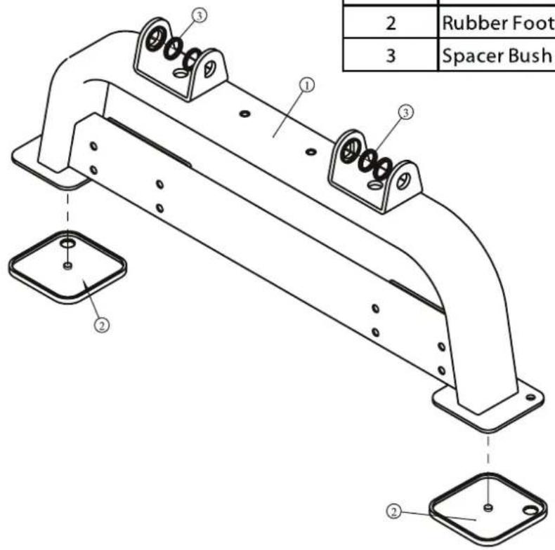 2 Rubber Foot 3 Spacer Bush