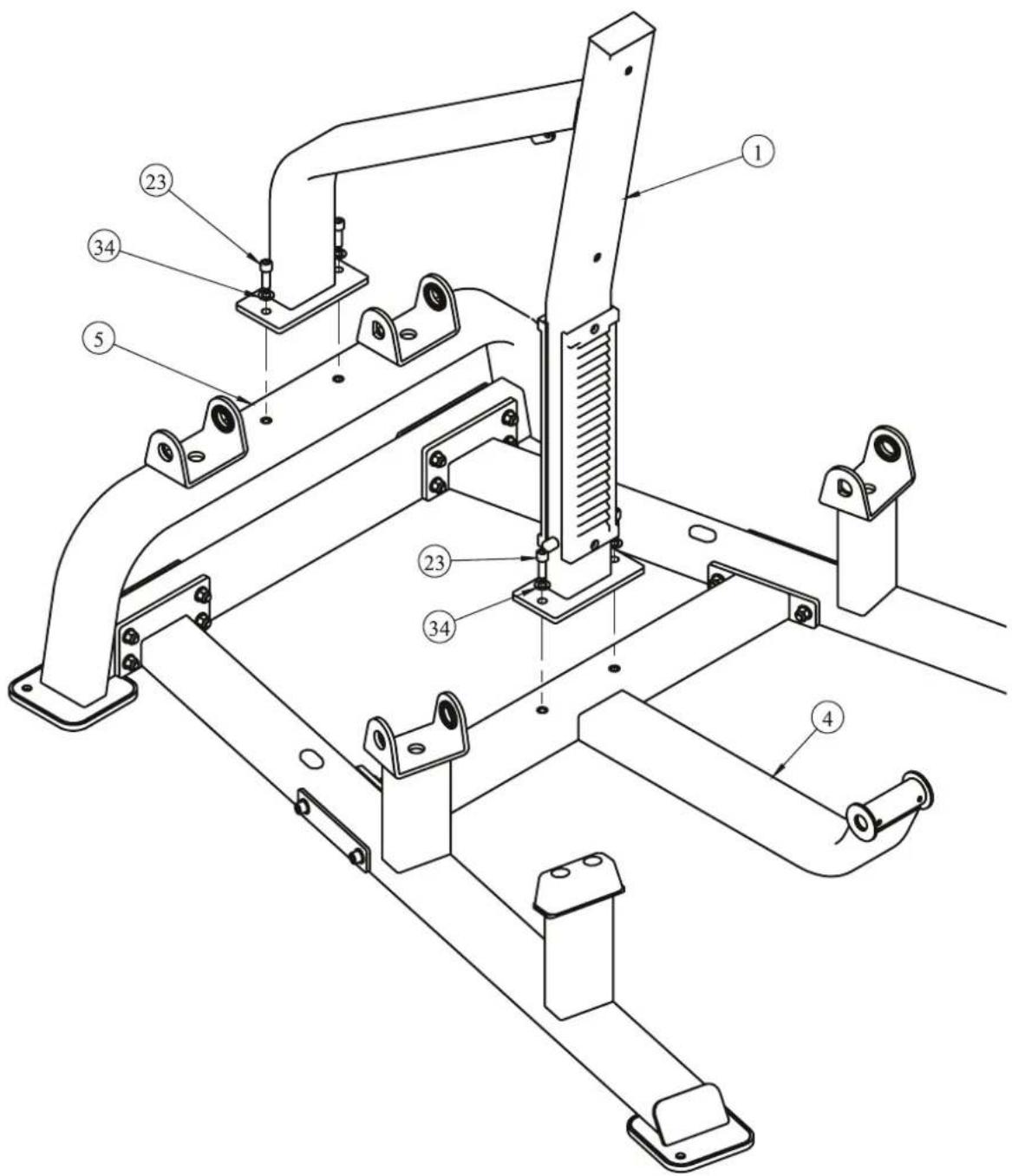 Technical diagram of a mechanical assembly with numbered components for identification